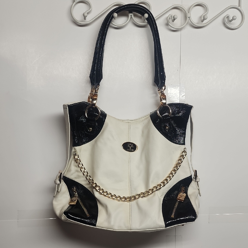 CHRISTINE PRICE Black & Off White Handbag